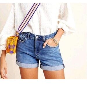 Anthropologie Pilcro and the Letterpress Stet Denim 6 Pocket‎ Jean Shorts 28